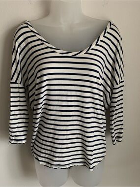 GAP Striped Boatneck Top in White and Navy